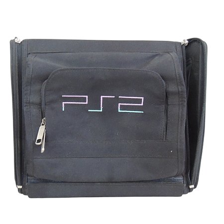 Case Preta para PS2 (Com Avarias no Zíper)