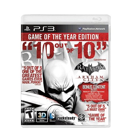 Jogo Batman: Arkham City - (Game of The Year Edition) - PS3 (Lacrado)