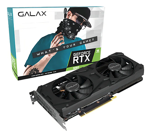 NOVO Placa de Vídeo NVIDIA GeForce RTX 3060 8GB OC 1-Click - GALAX (LACRADA - NUNCA USADA)