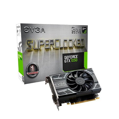 Placa de Vídeo SuperClocked Nvidia Geforce GTX 1050, 3GB, GDDR5 96-bits - EVGA
