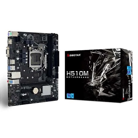 Placa-Mãe H510M/E 2.0 Motherboard Socket 1200, Intel, DDR4 uATX - Biostar