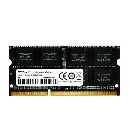 Memória Ram de Notebook HSC308S16Z1 8GB DDR3 1600MHz - Hiksemi