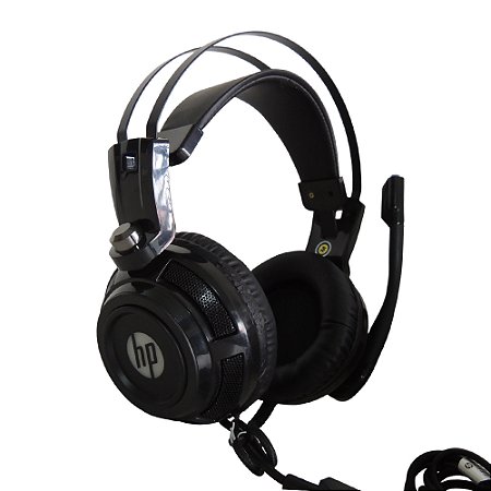 Headset Gamer H200 Com Fio, LED Azul, USB/P2, Preto - HP