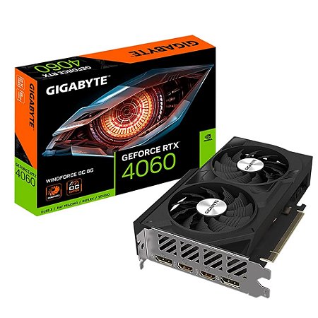 Placa de Vídeo Nvidia RTX 4060, WindForce OC 8GB , GDDR6 128-bit - Gigabyte