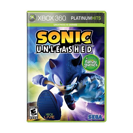 Jogo Sonic Unleashed (Platinum Hits) - Xbox 360 (LACRADO)