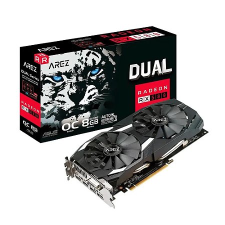 Placa de Vídeo Arez Dual Series AMD Radeon RX580 OC Edition, 8GB, GDDR5, 256- bit - Asus