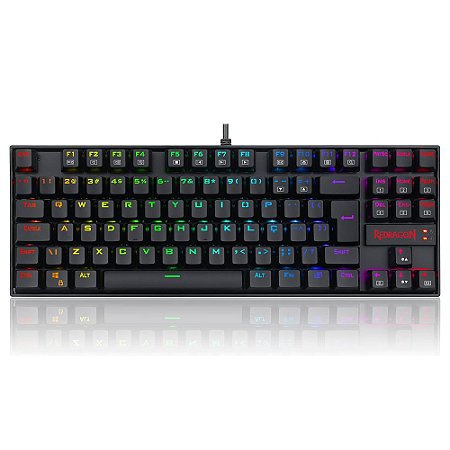 Teclado Mecânico Gamer Kumara K552, Led Red, Switch Purple, ABNT2, com fio - Redragon