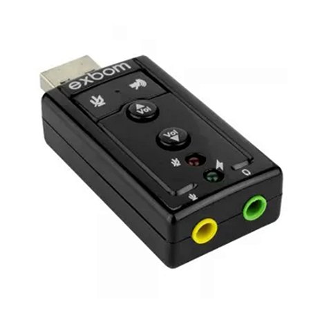 Adaptador de som USB 7.1 Canal Virtual - Exbom