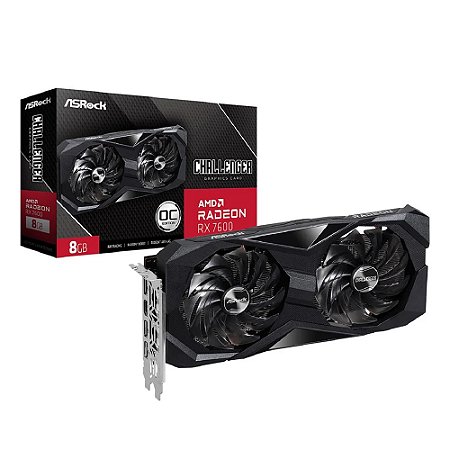 Placa de Vídeo Challenger Graphics Card AMD RADEON RX 7600 OC, 8GB, GDDR6, 128-bit - Asrock
