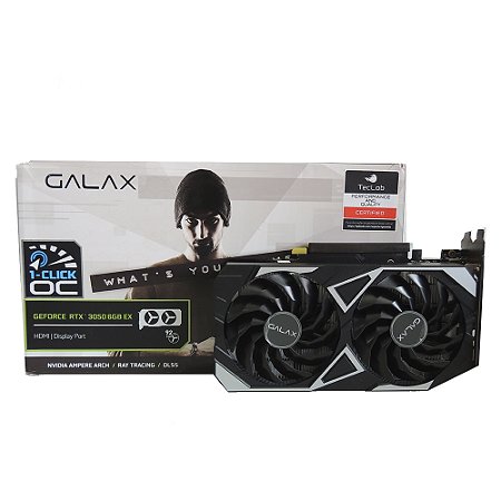 Placa de Vídeo Nvidia Geforce RTX 3050 EX 1-Click OC, 6GB, GDDR6 96-bit – Galax
