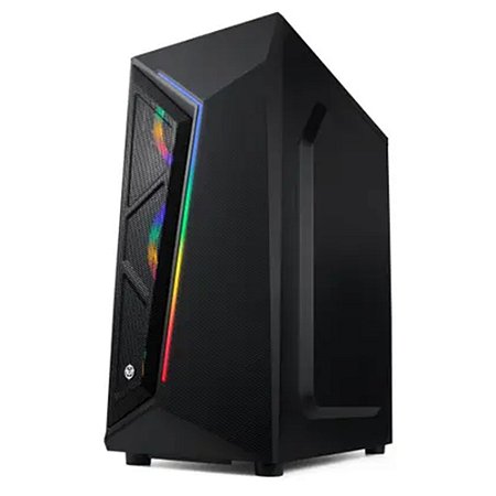 Gabinete Gamer Ultimate Gaming Case CARBON, Rainbow, Mid Tower, Vidro Lateral, Preto - TGT