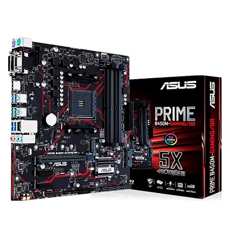 Placa-Mãe Prime B450M-Gaming/BR, AM4, DDR4, Mini ATX, PCIe, Ryzen 3000 - Asus