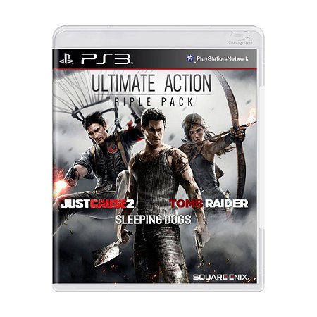 Pacote Ultimate Action Triple Pack: Just Cause 2 + Sleeping Dogs + Tomb Raider - PS3 (LACRADO)