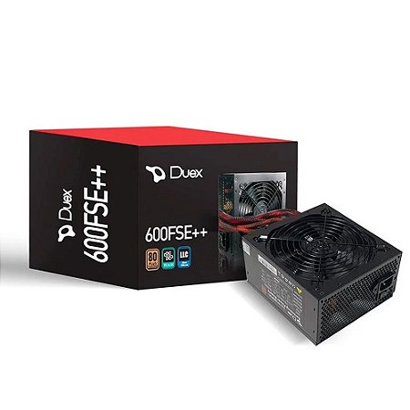 Fonte 600FSE++, 600W, 80 Plus Bronze, ATX, PFC Ativo, Full Modular - Duex