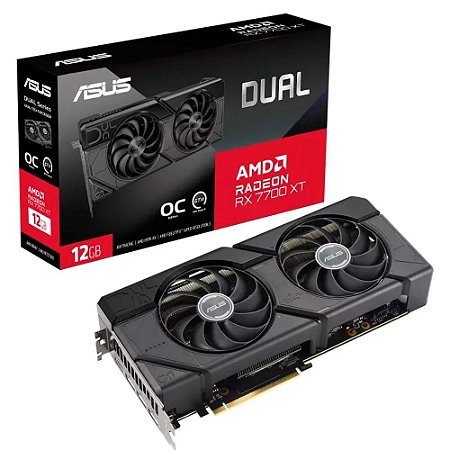 Placa de Vídeo Dual Series Radeon RX 7700 XT, 12GB OC Edition, GDDR6, 192-bit - Asus
