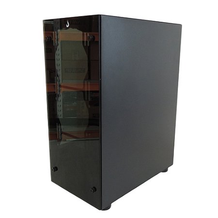 Gabinete Gamer Glass 06X, Mid Tower, Atx, Vidro Lateral e Frontral, Preto, Sem Fans - Rise mode