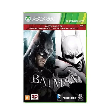 Jogo Batman Pacote Duplo - Xbox 360 (Somente Batman: Arkham Asylum, Platinum Hits)