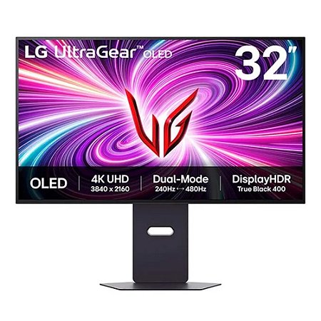 Monitor Gamer Oled UltraGear 32GS95UV-B Dual Mode 32", 480Hz Full HD, 240Hz 4K, 0.03 (GtG), HDR True Black 400 - LG