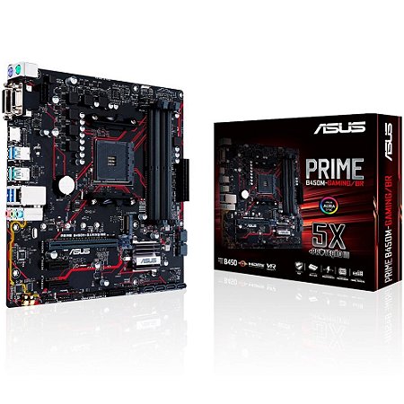 Placa-Mãe Prime B450M-Gaming/BR, AM4, DDR4, Socket 1331, PCIe - Asus
