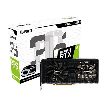 Placa de Vídeo Nvidia Geforce RTX 3060, 12GB, Dual Fan, GDDR6, 192-bit - Palit