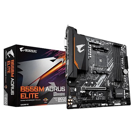 Placa Mãe Gaming B550M Aorus Elite, AMD 3ª Gen, Socket AM4, DDR4, PCIe - Gigabyte