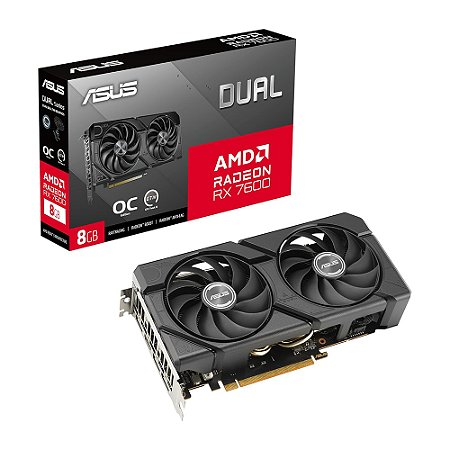 Placa de Vídeo AMD RADEON Dual Series RX 7600 OC Edition, 8GB, GDDR6, 128-bit - Asus