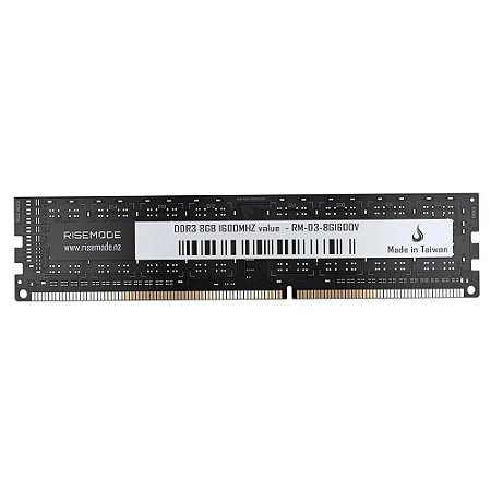 Memória Ram Desktop, 8GB, DDR3, 1600MHz - RiseMode