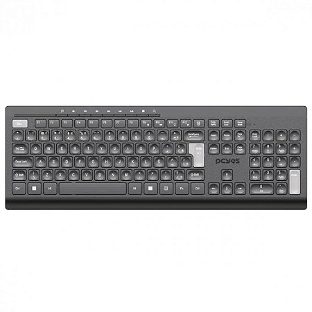 Teclado Soft Wireless Preto Sem Fio - PcYes