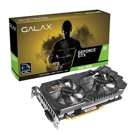 Placa de Vídeo NVIDIA GeForce GTX 1660 1-Click OC, 6GB, GDDR5, 192-bit - Galax