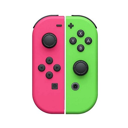 Controle Nintendo Joy-Con (Direito e Esquerdo) Verde Neon e Rosa Neon - Switch