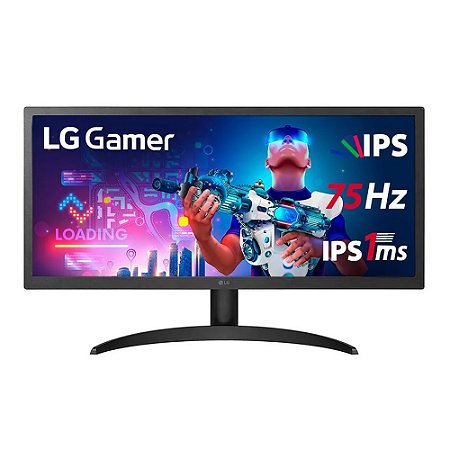 Monitor Preto 26WQ500-B 26", IPS, UltraWide Full HD, 75Hz, 1ms, HDR10, 2xHDMI/Display - LG