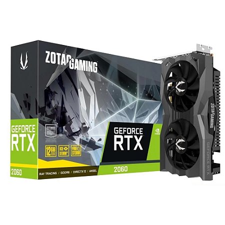 Placa de Vídeo Nvidia Geforce RTX 2060, Dual Fans, 12GB, GDDR6, 192-bit - Zotac