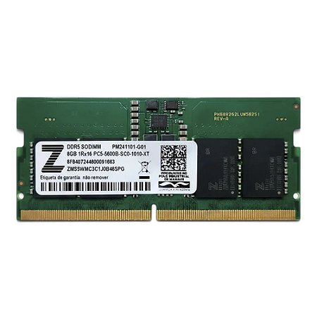 Memória RAM Para Notebook 8GB, 5600MHz, DDR5