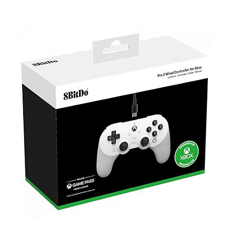 Controle 8BitDo Pro 2 Wired (Branco) - Xbox
