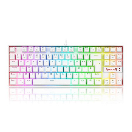 Teclado Mecânico Gamer Kumara Branco com fio - Redragon