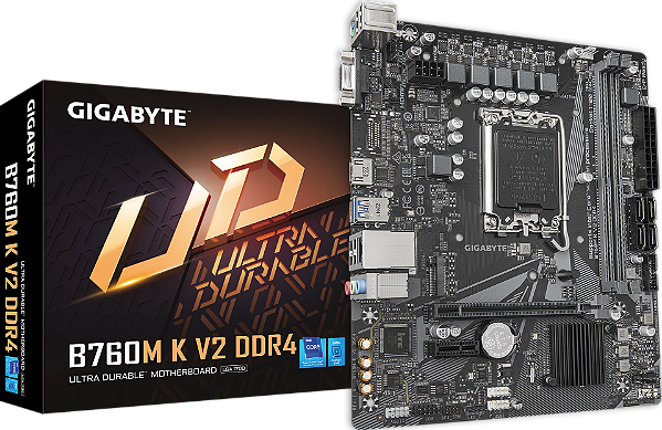 Placa Mãe B760M K V2, Intel, 13ª Gen, Socket LGA 1700, DDR4 - Gigabyte