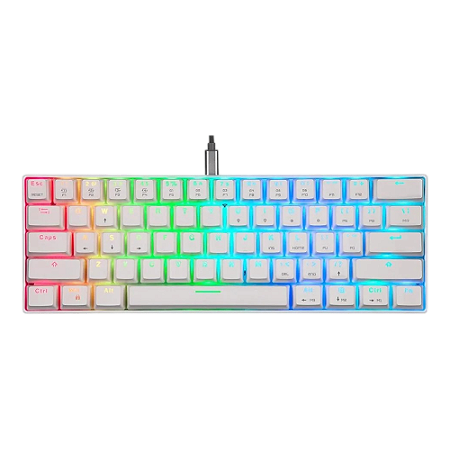 Teclado Mecânico Gamer Motospeed Branco Switch Blue com fio - CK61