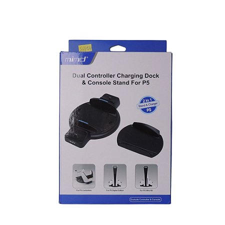 Base de Carregamento Dupla + Base Suporte Para Playstation 5 - MIMD