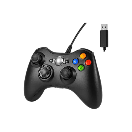 Controle Xbox 360 Preto Com Fio - Paralelo (NOVO)
