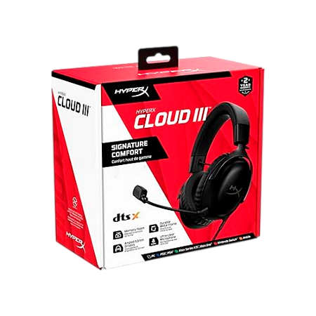Headset Gamer Cloud III com fio Preto - HyperX