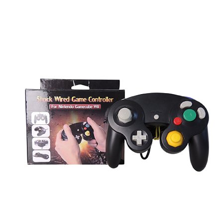 Controle GameCube com fio Preto - Gamecube / Wii