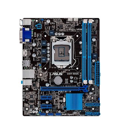 Placa Mãe H61M-E, Intel, Socket LGA 1155, DDR3, 2ª e 3ª Gen, Micro-ATX - Asus