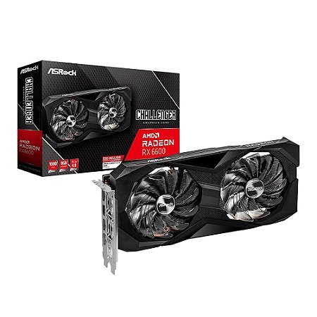 Placa de Vídeo Challenger AMD Radeon RX 6600, 8GB, GDDR6 128-bits - Asrock