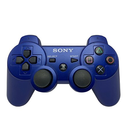 Controle Sony Dualshock 3 Azul - PS3 (Carcaça Marcada)