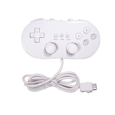 Controle Clássico Branco com fio - Wii