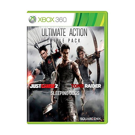 Pacote Ultimate Action Triple: Just Cause 2 + Sleeping Dogs + Tomb Raider - Xbox 360