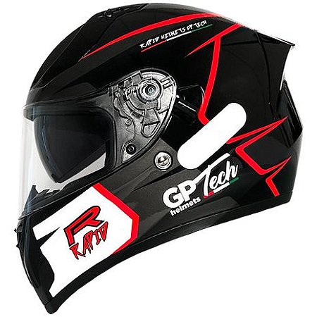 Capacete GP Tech V128 Rapid V2 Preto com Cinza