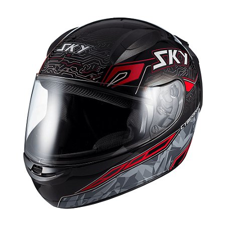 Capacete Sky Cybersnake Fosco Vermelho 58