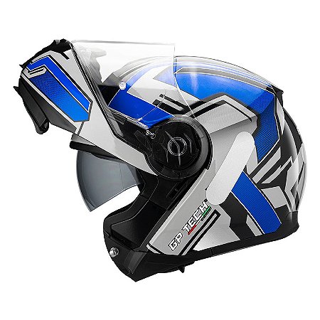 Capacete GP Tech A118 SV Fusion Articulado Preto Azul 58