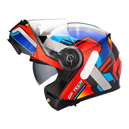 Capacete GP Tech A118 SV Fusion Articulado Vermelho Azul 61